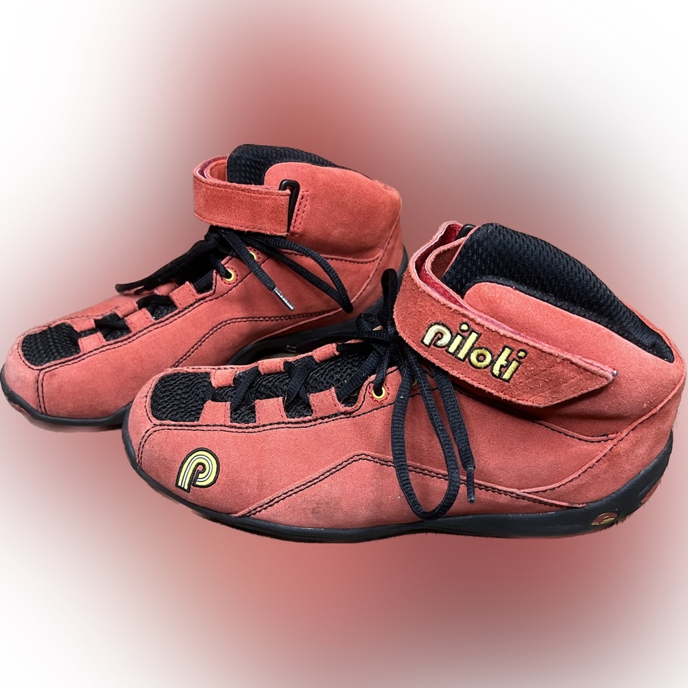 Piloti Ingels Red Suede Driving Shoe Karting Racing Shoe Men’s Size 7.5
